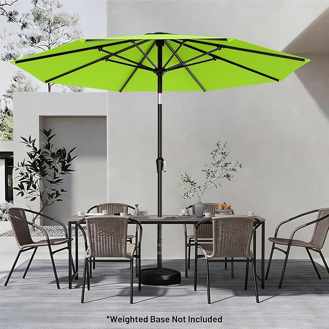 AreShark 9 FT Patio Umbrella for Outdoor, Outdoor Umbrella with Push Button Tilt and Crank, Outdoor Patio Umbrellas with 8 Sturdy Ribs for Market, Garden, Deck, Backyard, Pool (Apple Green)