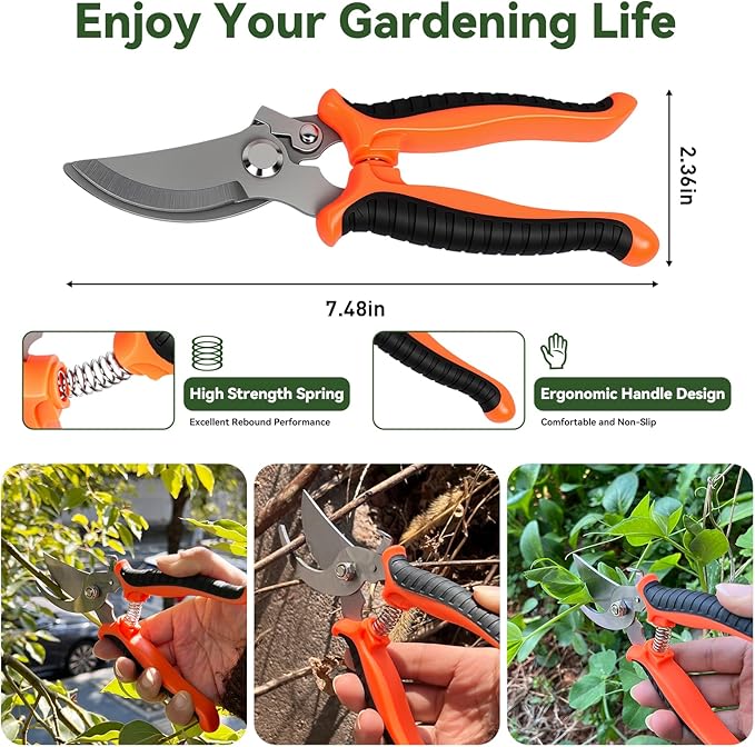 2-in-1 Weed Puller Tool & Moss Scrub Brush Set with 60" Adjustable Handle | Quick-Change Garden Hoe, Weed Puller & Concrete Brush for Patio Cleaning and Weed Removal with Pruning Shears & Gloves