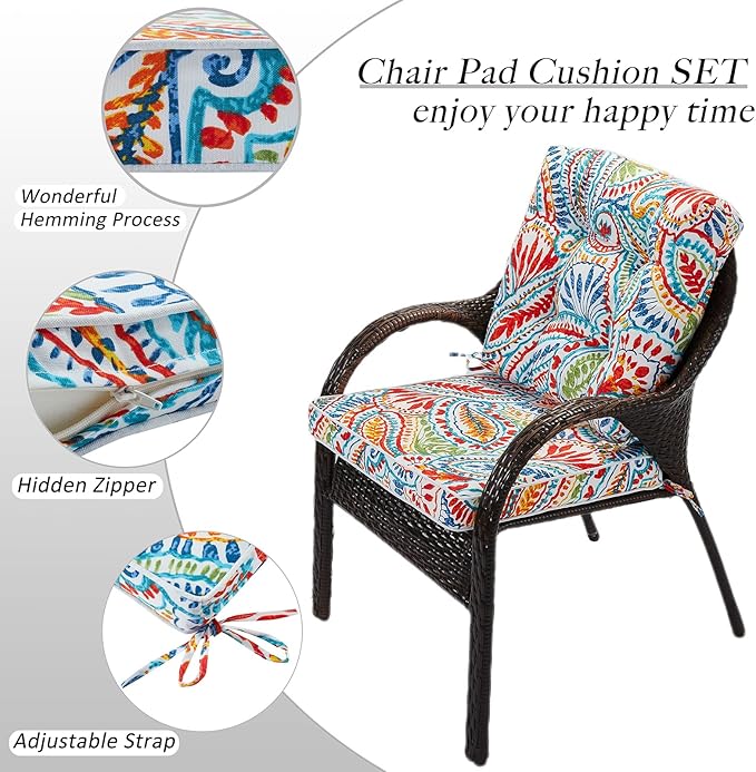 JMGBird Outdoor Chair Cushion, Patio Chair Cushion 19"x19" Outdoor Oushions for Patio Furniture