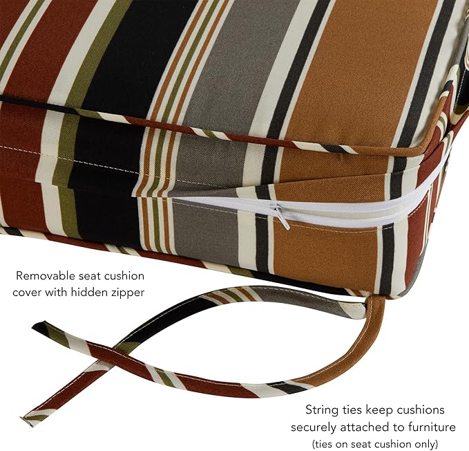 Greendale Home Fashions 2-Piece Outdoor Deep Seat Cushion Set, Espresso