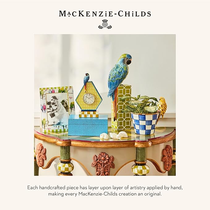 MACKENZIE-CHILDS Pot Climber, Decorative Indoor and Outdoor Planter Hanging Decor, Chartreuse Parakeet