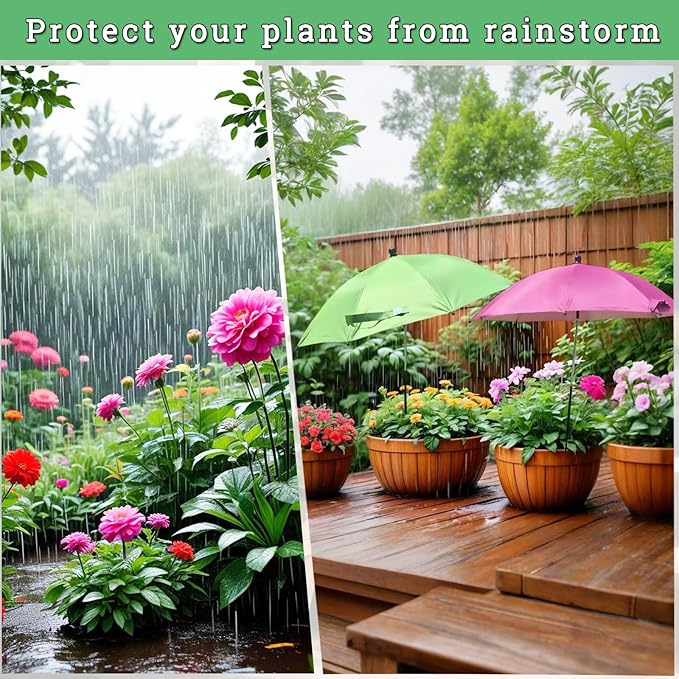 Upgraded Plant Umbrella Shade Cover for Outdoor Plants, 26" Larger Garden Plant Umbrella Shade with Adjustable Height & Angle,40'' Sun Shade for Plants, Potted Plant, Garden Beds