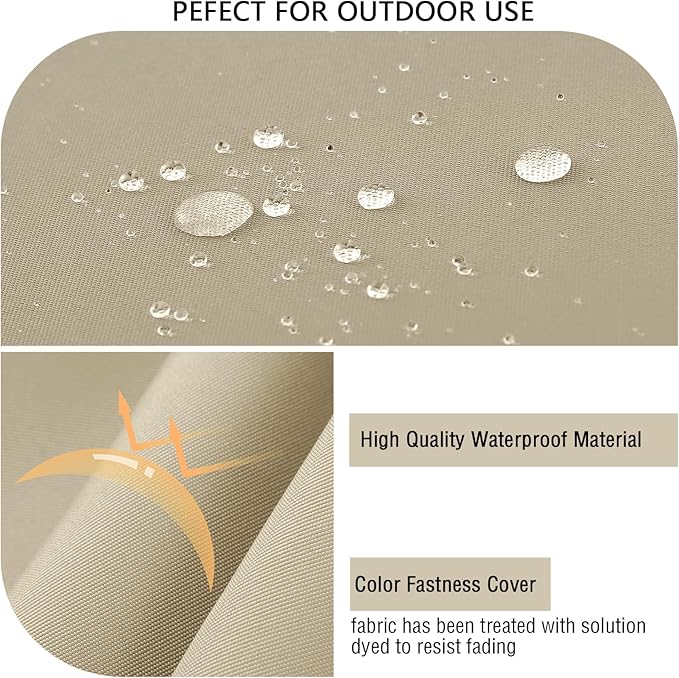 idee-home Outdoor Cushions for Patio Furniture, Outdoor Seat Cushions 28.5 x 28.5 Waterproof & Fade Resistant Couch Sofa Replacement Deep Couch Chair Cushion for Yard Garden Deck, Beige