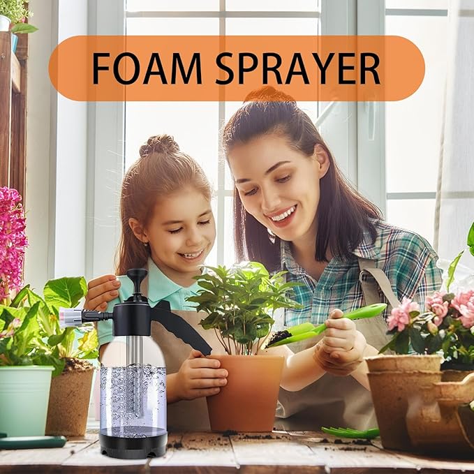 Foam Sprayer – 33x25.5cm PP, 2L Handheld Cannon, Hose Tool | Perfect for Vehicle Cleaning, Lawn Surfaces, Patio Maintenance, Household Tasks, Car Detailing, Multi-Purpose Garden Accessory, Spray