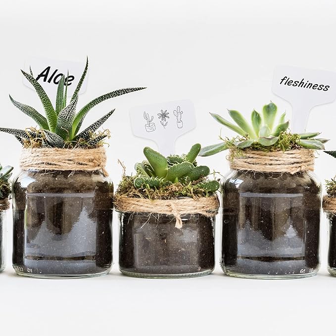 KINGLAKE GARDEN Plant Labels 200PCS 4 Inch Plastic Plant Name Tags Garden Labels Markers T-Type Garden Tags for Indoor Outdoor Plants with Permanent Marking Pen