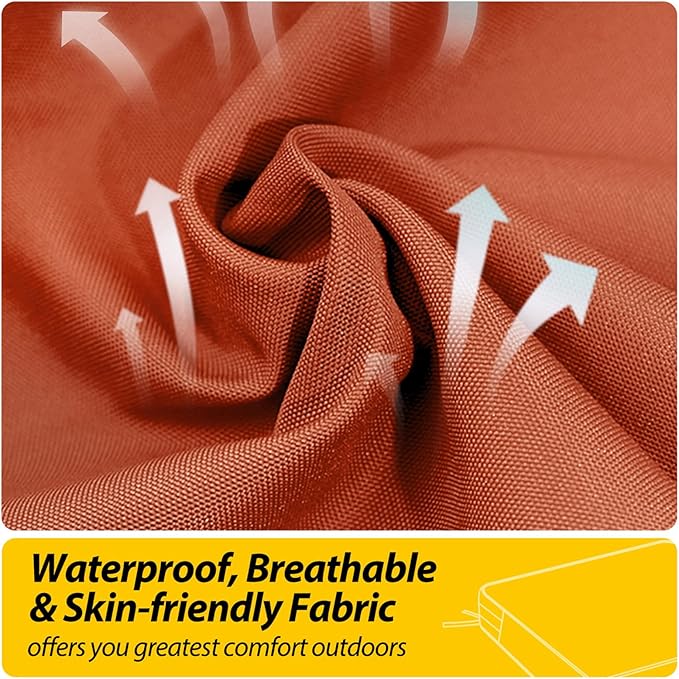AAAAAcessories Outdoor Seat Cushions for Chairs, Waterproof, Fade-Resistant, 24" x 24" x 4", Patio Furniture Replacement Cushions, Set of 2, Rust