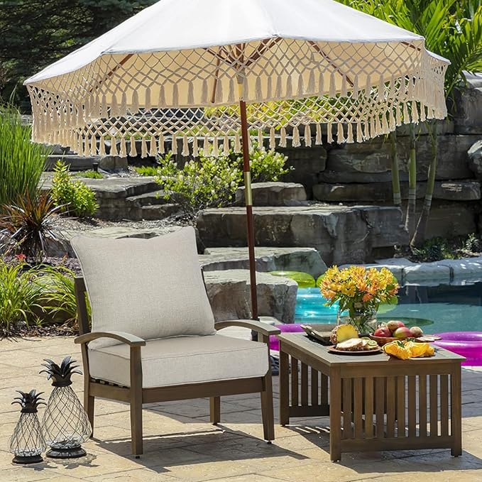 Outdoor 22"x24" Deep Seat Patio Cushion Set of 2, Outdoor Chair Cushions with Water-Resistant UV Resistant Weather Resistant Sectional Sofa Pad and Removable Covers,Riverbed