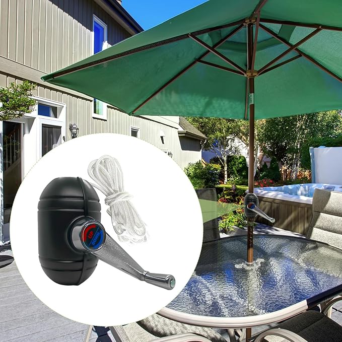 Patio Umbrella Replacement Parts, Outdoor Patio Umbrella Accessories, Heavy Duty Holder Umbrella Crank Handle Bracket for Garden Party Balcony Picnic Beach Courtyard