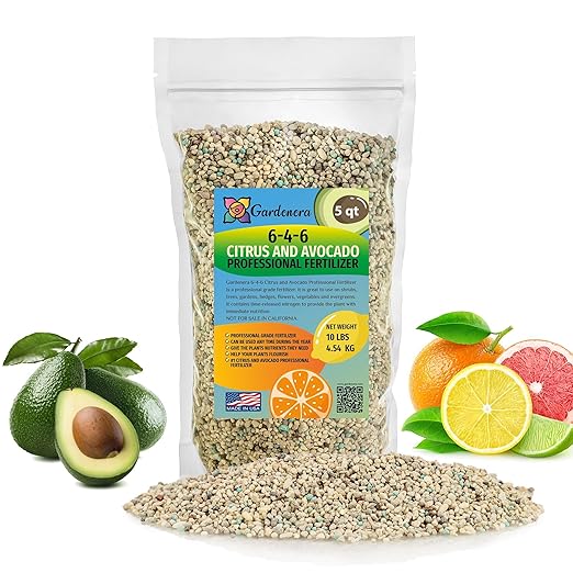 𝐁𝐄𝐒𝐓𝐒𝐄𝐋𝐋𝐄𝐑 6-4-6 Avocado Citrus Tree Plant Food for Outdoor/Indoor Gardening | Quick-Release Nitrogen Fertilizer | Orange, Lime, Avocado and Lemon Tree Fertilizer (5 Quarts)