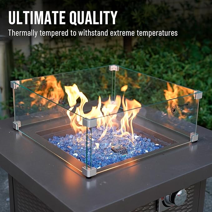 Skyflame 10-Pound Fire Glass for Fireplace Fire Pit and Landscaping, Pacific Blue Reflective, 1/2-Inch