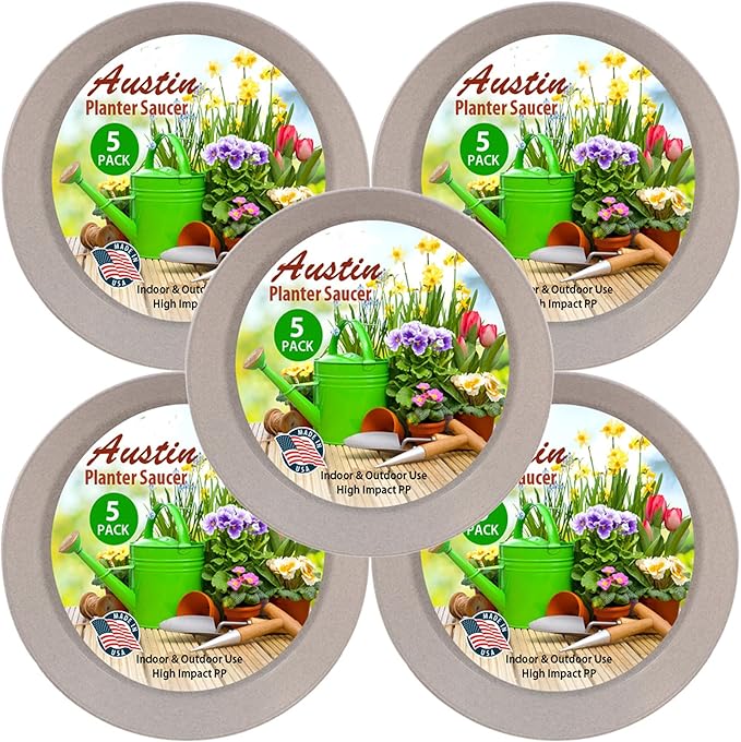 Saucers 16 inch (14.2 inch Base) Case of 5 White Granite Colored Plastic