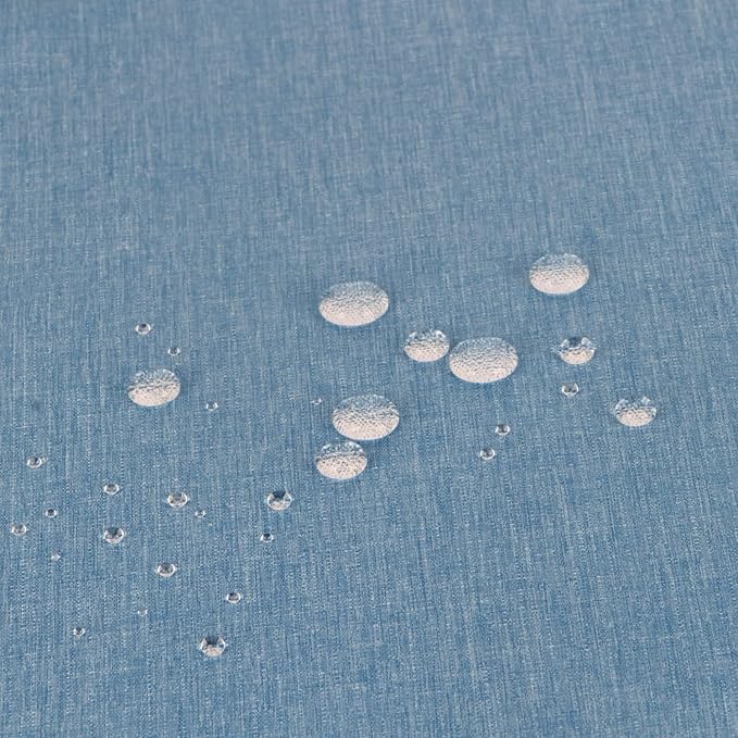 Outdoor Tablecloth Wrinkle-Free Stain Resistant Waterproof Polyester Fabric Table Cover with Zipper Umbrella Hole for Picnic/Party/Dinner/Patio Garden(70inch Round,Zippered,Water Blue)