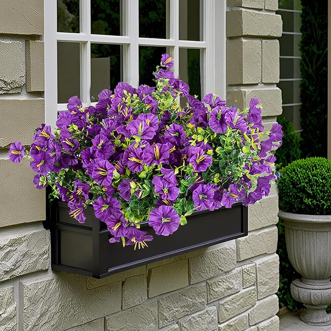 Christmas Artificial Mums 12 Bundles Purple Bulk Fake Flowers Faux Planters Real Touch Stems for Outdoors Fall Silk Flower UV Resistant Urn Filler Front Porch Thanksgiving Decorations for Home Garden