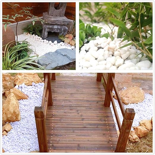 Natural Polished Decorative White Pebbles - 2 LB Small Stones 3/8" Gravel Size,River Rocks Pebbles for Plants, Home DIY Decor,Aquarium Gravel,Vase Fillers,Fairy Garden,Landscaping Outdoor Stones