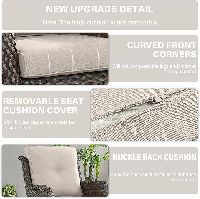 Outdoor Chair Cushions 9 Sets - 22*24" Patio Furniture Cushion with Removable Cover, 28D High Density Sponge Filling Outdoor Patio Cushion for Chairs, Rocker, Sofa and Loveseat - Baby Blue