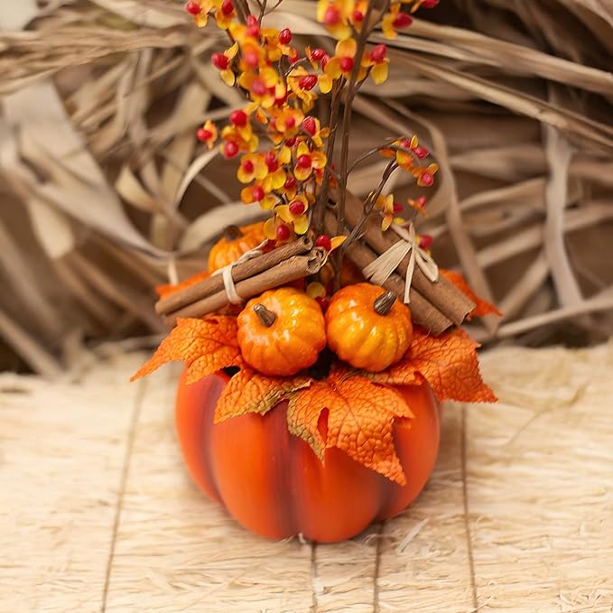 Holiday Designs - 5.5 Inch Pumpkin Planter Pots, Set of 12 Matte Ceramic Pumpkin Pottery for Fall Flowers, Succulents, Halloween & Thanksgiving Decor (Orange, 5.5" D)