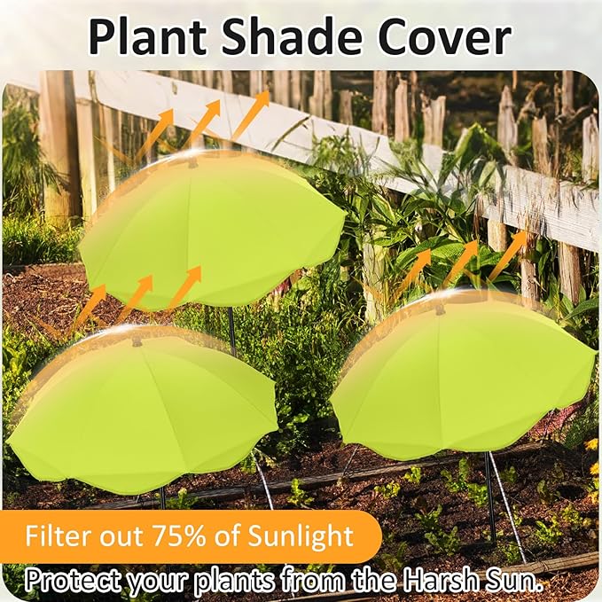 26 Inch Plant Umbrellas for Outdoor Plants Garden Umbrella Shade for Potted Plant, Garden Bed Flower Pot Provide Shade to ‌Defend Blazing Sun