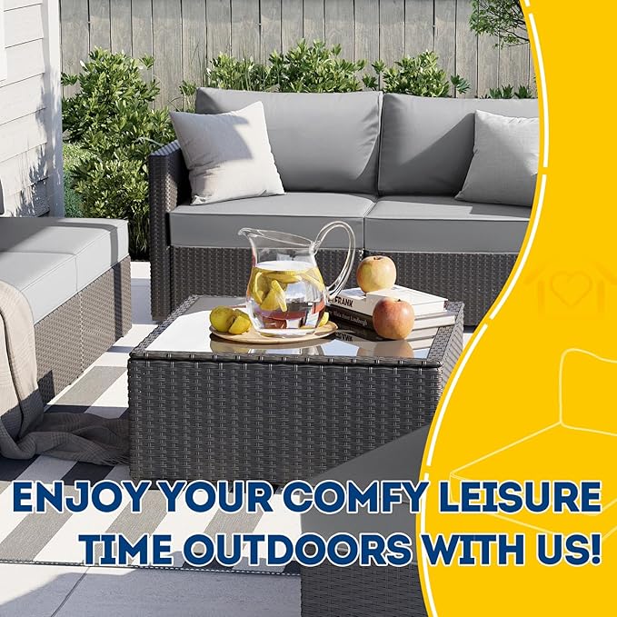 AAAAAcessories Outdoor Seat Cushions for Chairs, Fade-Resistant, Waterproof Patio Furniture Replacement Cushions, 23" x 23" x 5" + 23" x 13.5", Set of 2, Gray
