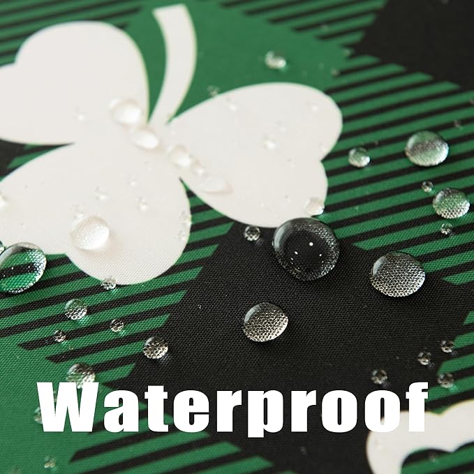 Waterproof Celtic Plaid Tablecloth Fabric - St Patrick's Day Green Oblong 52x70 Inch Buffalo Tartan Festive Table Cloth for Indoor Use - Irish Accessories for Dinner, BBQs, and Parties