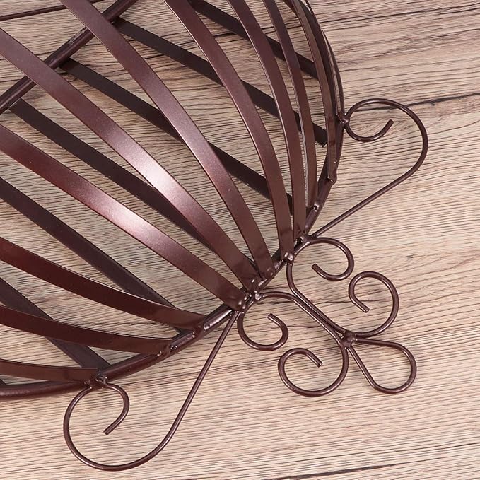 YARNOW Wall Mounted Planter Basket European Style Iron Flowerpot Rack Semicircular Plant Pot Holder for Balcony Garden Porch Windowsill Decoration 20.9X13.8X6.3 Inches
