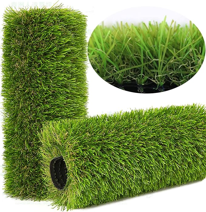 Artificial Grass Rug Outdoor Indoor 14FTX35FT Fake Grass Carpet Green Synthetic Grass Pet Turf Realistic Faux Grass Rug with Drain Holes for Garden Lawn Landscape Balcony Home Decor Patio