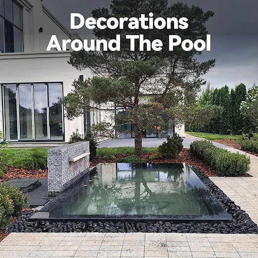 40 lbs Black Stones for Plants Indoor, 2-3 Inch Decorative River Rocks for Plants, Flower Pots, Vase, Polished Garden Stones for Outdoor Landscaping, Walkways, Yard