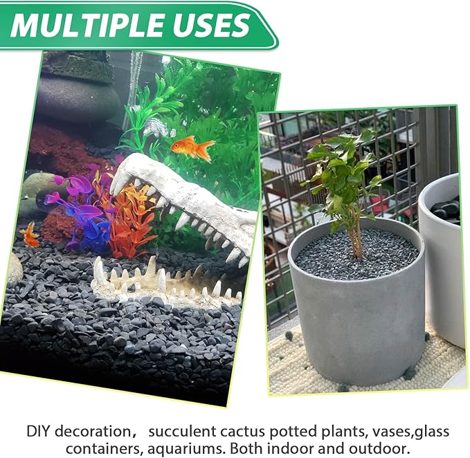 Succulent Rocks for Plants Tiny Pebbles for Planters 2.8LB Pea Gravel Bulk Course Sand Soil Small Decorative Stones for Indoor Bonsai Pots Cactus Top Dressing Aquarium Garden Landscape, Black