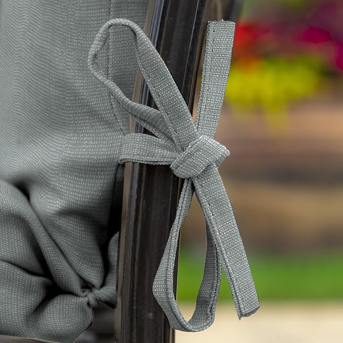 Arden 2-Pack Outdoor Patio Dining Chair Cushion, 20x44, Rain-Proof Seat Pad, Fade-Resistant Outdoor Cushion Stone Grey Leala