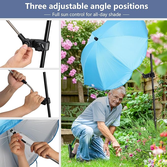 Plant Umbrellas for Outdoor Plant, Wide Dual-Plug Design with 3 Adjustable Angles Plant Umbrella Suitable for Outdoor Plant Trellis Garden Beds Potted Plants