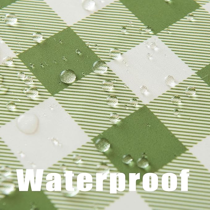 Waterproof Plaid Tablecloth Fabric - Round 108 Inch Classic Gingham Checker Table Cloth for Indoor/Outdoor Use - Buffalo Table Cover for Picnics, BBQs, and Parties