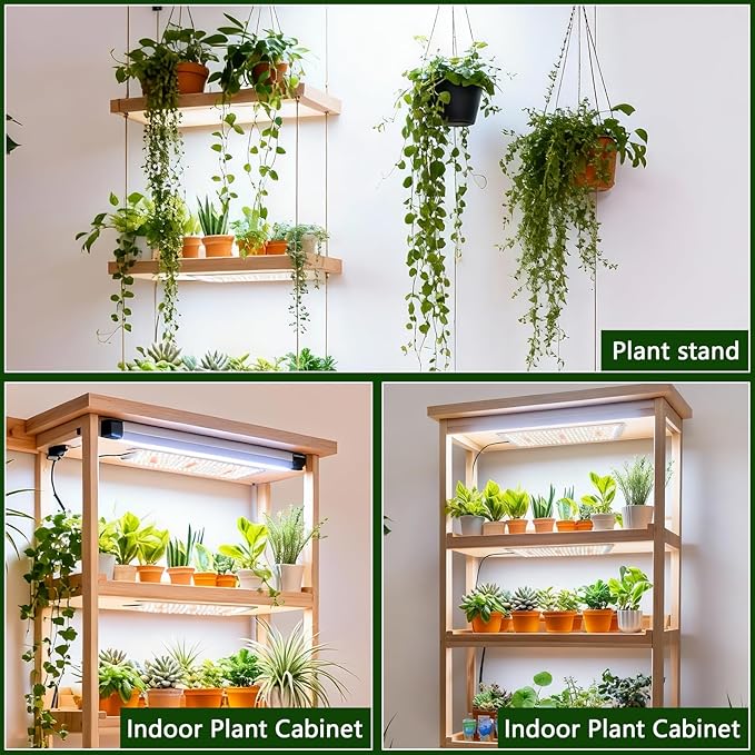 Grow Lights for Indoor Plants Full Spectrum,High PPFD 768LEDs Plant Lights with 4/8/12/16/20H Timer, Flexible Series & Parallel Connection for Indoor Growing(4 Pack).