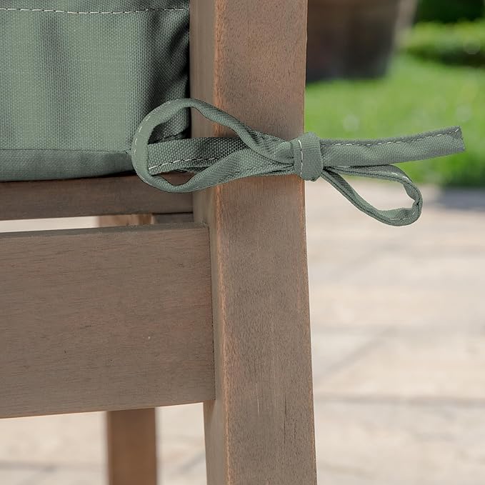 Arden earthFIBER Outdoor Plush Wicker Chair Cushion, 2 Pack, 20 x 18, Rain-Proof, Fade Resistant, Tufted Cushion for Wicker, Adirondack, and Rocking Chairs Sage Green Texture