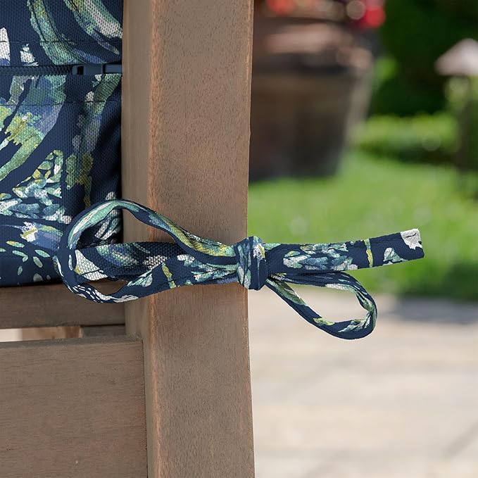 Arden Foam Outdoor Bench Cushion, 48 x 18, Made with ProFoam, Rain-Proof, Fade Resistant, Sapphire Blue Ridge Paisley