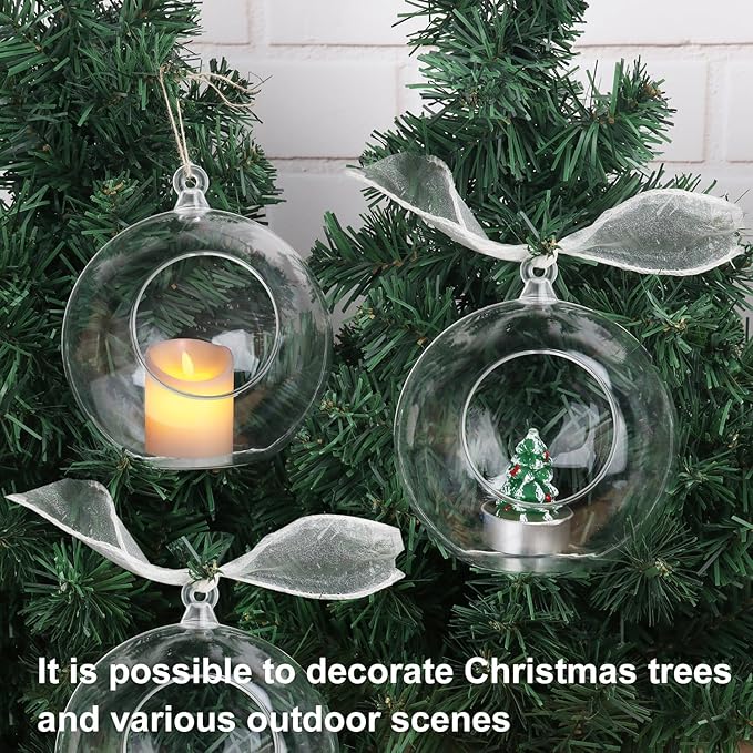 19 Pcs 4.72 Inch Hanging Tealight Candle Holder, Hanging Tealight Holder Globe for Wedding, Christmas, Party, Centerpiece Accessory and Home Decor by KUKLIPJIM.