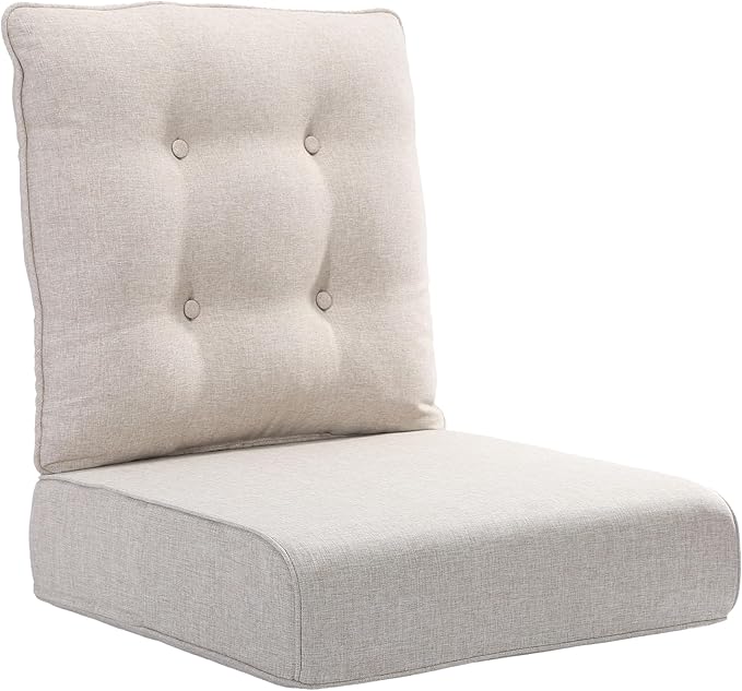Joyside Outdoor Chair Cushions Set, 22x25/22x24 Inch Patio Furniture Cushions, 6’’ Thick, Water Resistant & Fade Resistant, Outdoor Replacement Cushions for Seat and Sofa