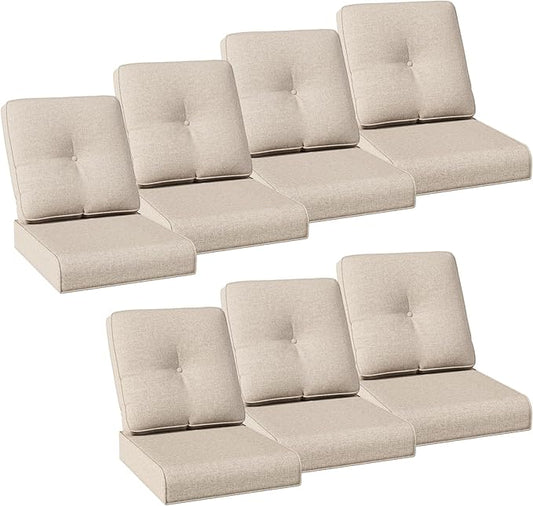 Joyside Outdoor Chair Cushions Set, 22x25/22x24 Inch Patio Furniture Deep Seat Cushions, Water Resistant & Thick Cushion, Outdoor Replacement Cushions for Seat and Sofa