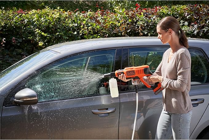 Black+Decker Cleaning Kid for BZOSBSK3 Battery Pressure Washer (Consisting of Brush, Window Squeegee and Cleaning Agent Bottle, for Cleaning and Care of Car, Bike, Garden Furniture, SUP Boards)