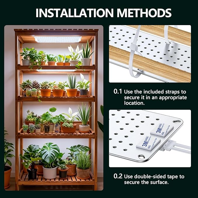 Grow Lights for Indoor Plants Full Spectrum,High PPFD 1536LEDs Plant Lights with 4/8/12/16/20H Timer, Flexible Series & Parallel Connection for Indoor Growing(8 Pack).