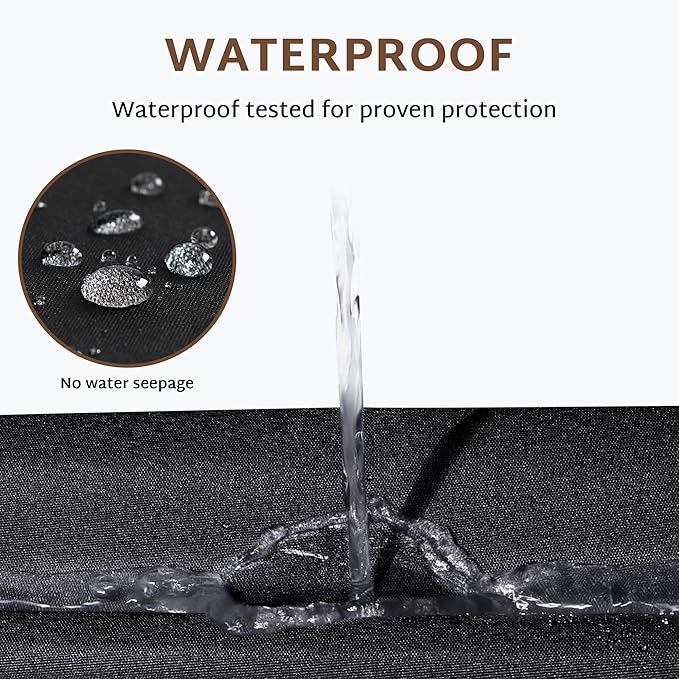 iBirdie Outdoor Sectional Cover fit 90 x 120 inch, 89 x 118, L-Shaped Patio Furniture Sofa, Waterproof Weatherproof Heavy Duty 600D Garden Cover for Outside L shape Couch, Black