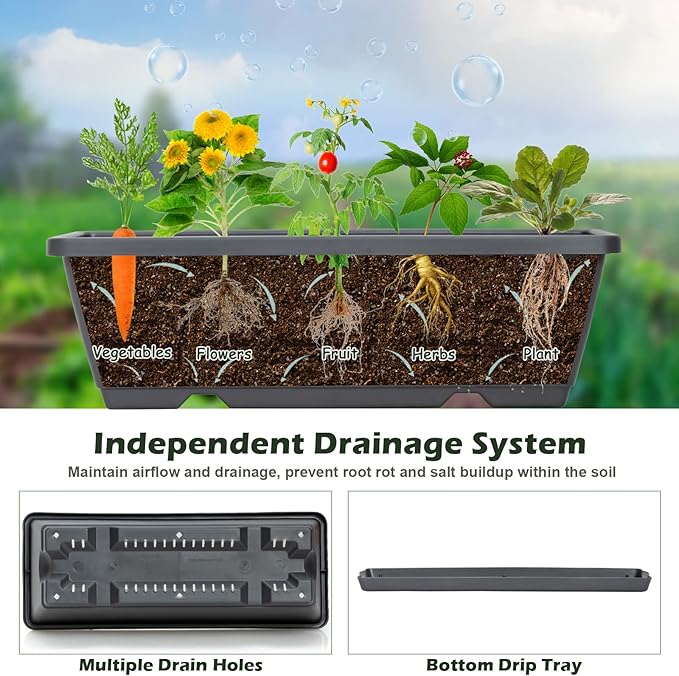 S AFSTAR 5-Tier Vertical Garden Planter, 5-Layer Raised Garden Bed with 5 Detachable Planter Boxes & Metal Frame, Indoor Outdoor Elevated Planting Containers for Flower Vegetables Fruit Herbs