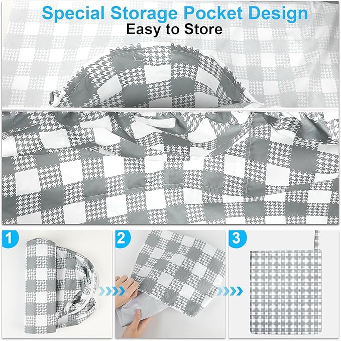 Picnic Table Cover with Bench Covers Portable Table Cloth Built-in Storage Pocket Picnic Table Covers With Elastic Waterproof Camping Essentials for RV Camping