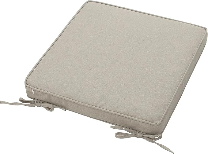 Magpie Fabrics Indoor Outdoor Waterproof Square Chair Cushion, 18" x 18" x 2.5", 2 Pack, Water Resistant Seat Cushions, for Patio Garden Office, Taupe