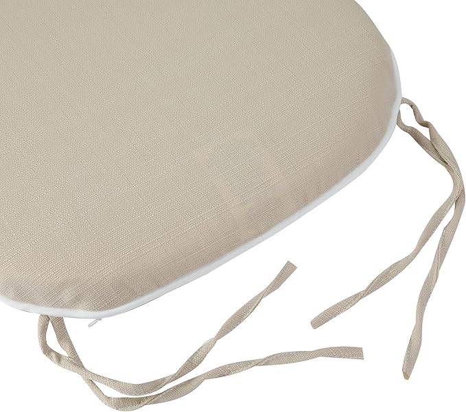 Outdoor Chair Cushions Set of 2,Patio Seat Cushion 17"x16"x2",U-Shaped Dining Chair Cushion 17 by 16 Inch,Water Resistant,Fade-Resistant Chair Pads for Kitchen Garden Furniture(Antique Beige)