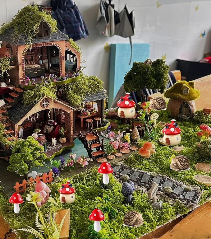 8 Pcs Mushroom Decor, Resin Fairy Garden Decorations for Indoor Outdoor, Terrarium Ornaments, Miniature House Plants Accessories