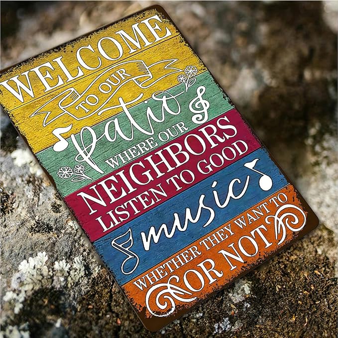 Welcome To Our Patio Sign Personalized Metal Garden Signs For Outdoors Patio Signs And Decor Outdoor Signs For Backyard Signs For Outside Deck Tin Signs 8x12 Inch