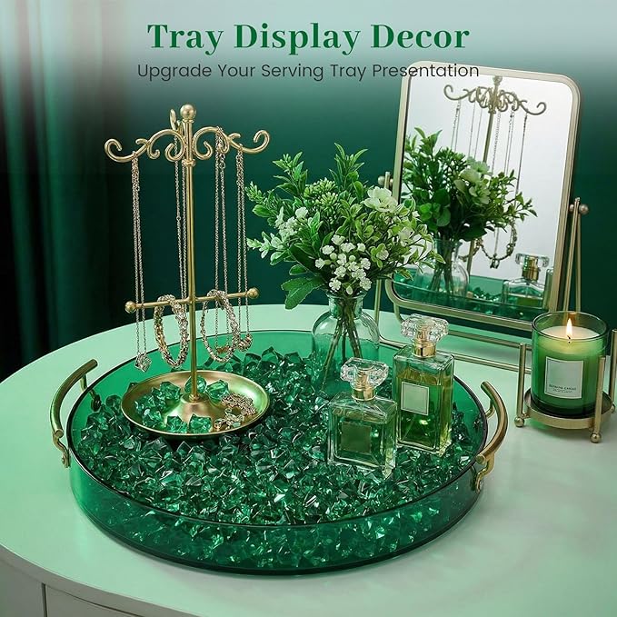 DomeStar 150PCS Fake Ice, Green Acrylic Fake Diamonds Plastic Gems for Vase Fillers Fish Tank Table Scatter Sensory Bin Filler Decoration Pirate Party Treasure Hunt Game Party Favors