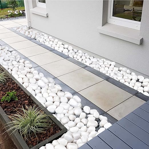 40 lbs White Rocks for Landscaping, 2-3 Inch Large White Rocks for Plants, Decorative Polished Stones for Garden, Walkways, Yard, Plants Pots, Vases, Crafts