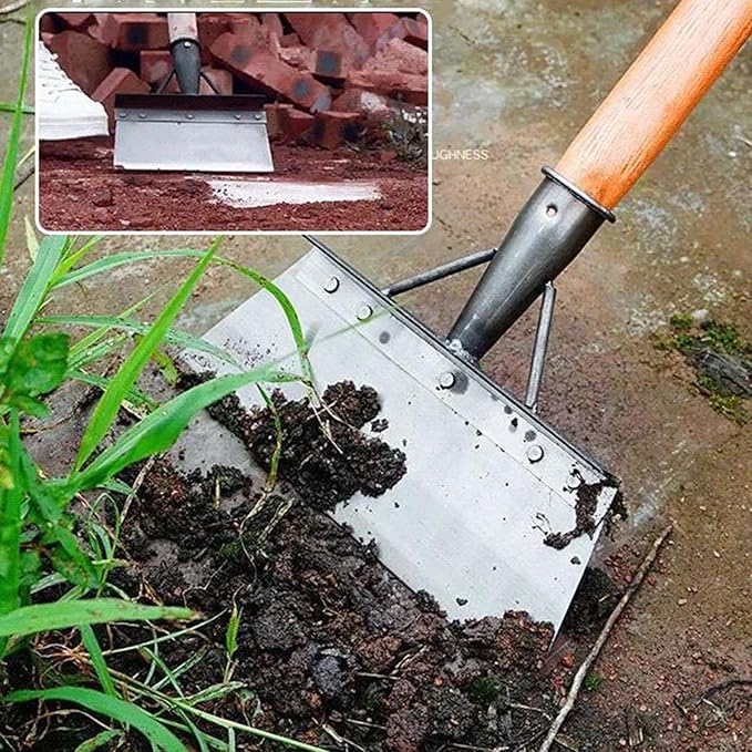 Multifunctional Cleaning Shovel, Gardscraper Multi-Functional Garden Cleaning Shovel Flat Shovel, Garden Spade Shovel, Heavy Duty Garden Tool for Digging, Lawn Edging, and Weed Removal(25cm/10in)