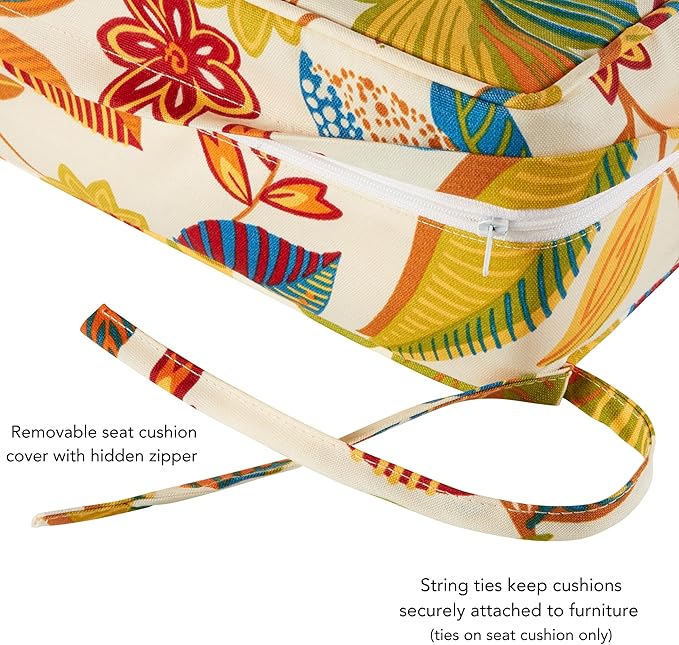 Greendale Home Fashions 2-Piece Outdoor Deep Seat Cushion Set, Foliage
