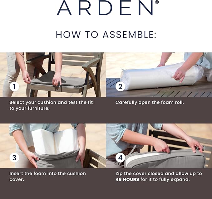 Arden Foam Outdoor Bench Cushion, 48 x 18, Made with ProFoam, Rain-Proof, Fade Resistant, Sapphire Blue Leala